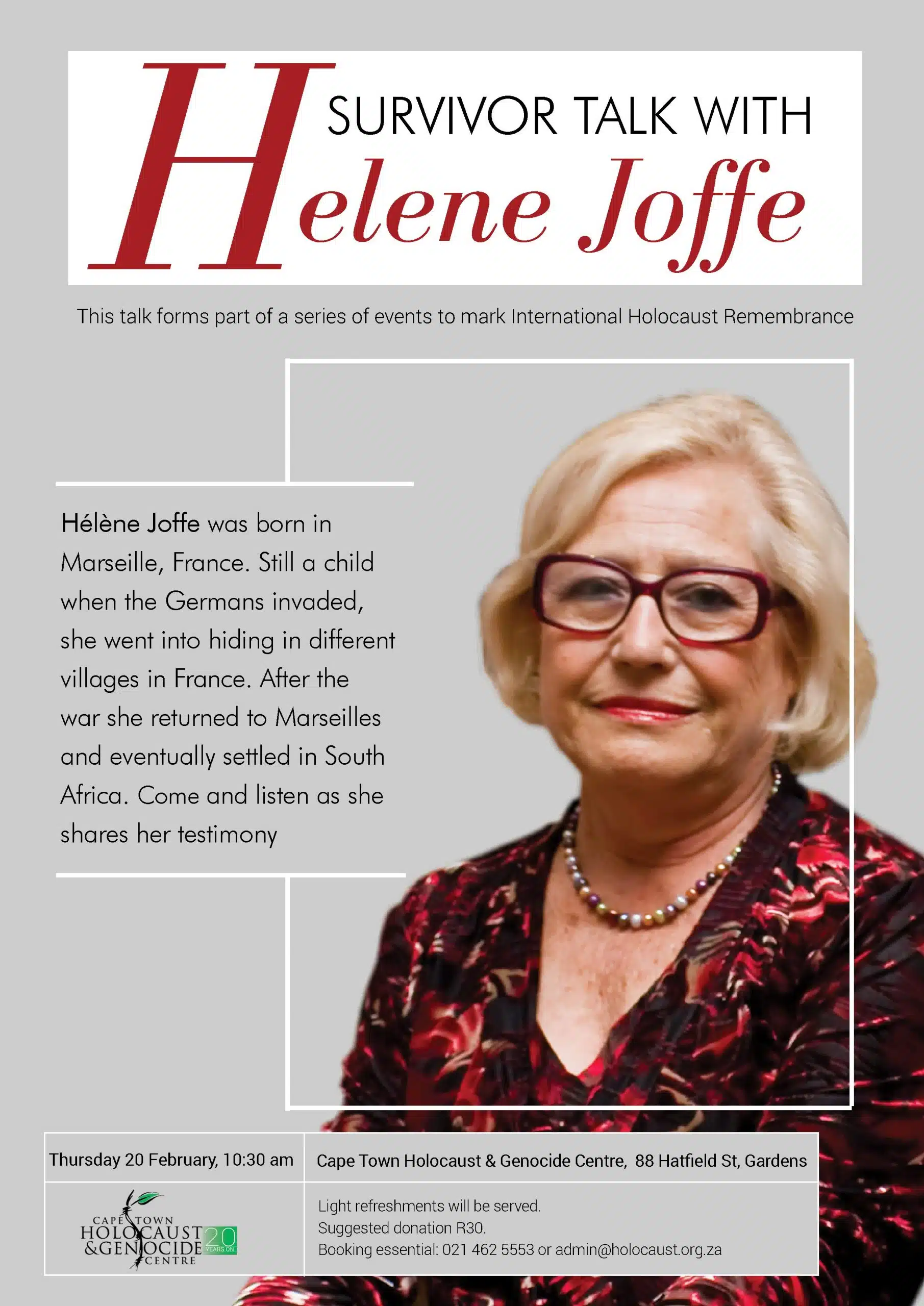 Helene Joffe public lecture CTHGC