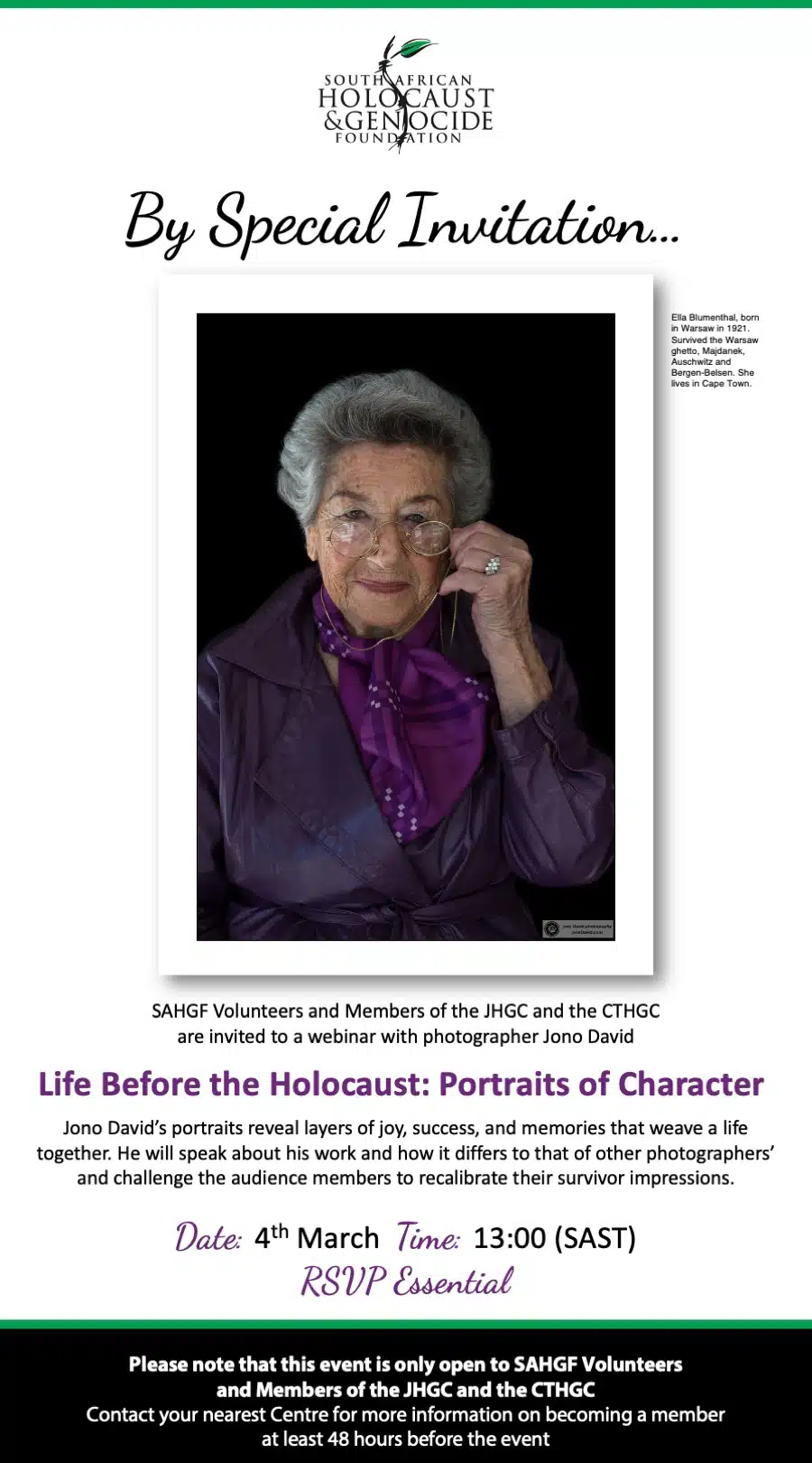 Life Before the Holocaust Portraits of Character Jono Davids CTHGC