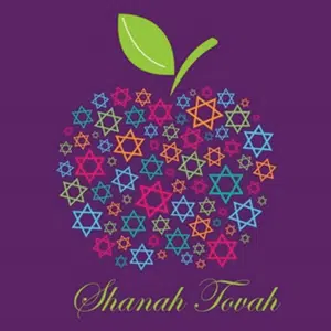 Rosh Hashanah Card - Purple apple- Cape Town Holocaust and Genocide Centre